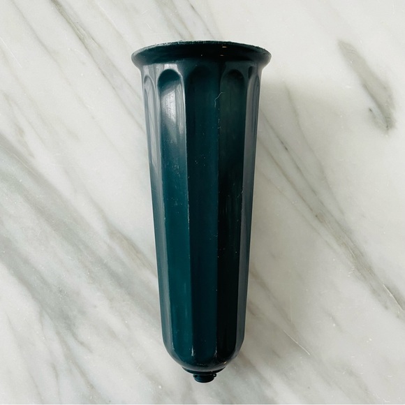 Isabel Bloom•Vintage 1999•Cast Concrete• Frosted Blue/Green•Iris Vase w/Insert🌼 - Picture 10 of 12